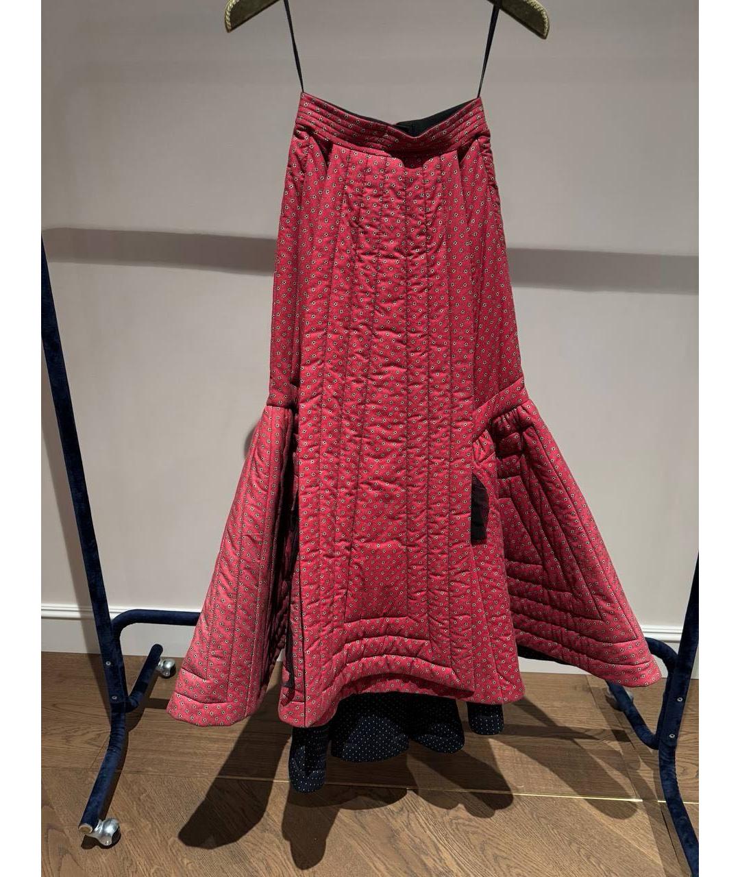 ULYANA SERGEENKO Красная хлопковая юбка миди, фото 7