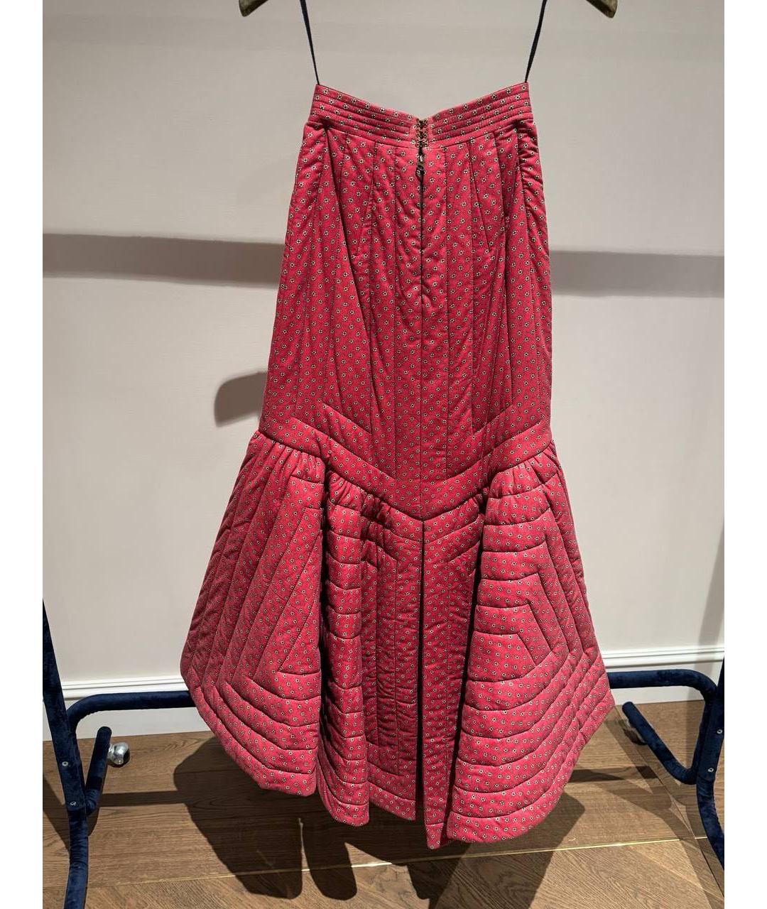 ULYANA SERGEENKO Красная хлопковая юбка миди, фото 2