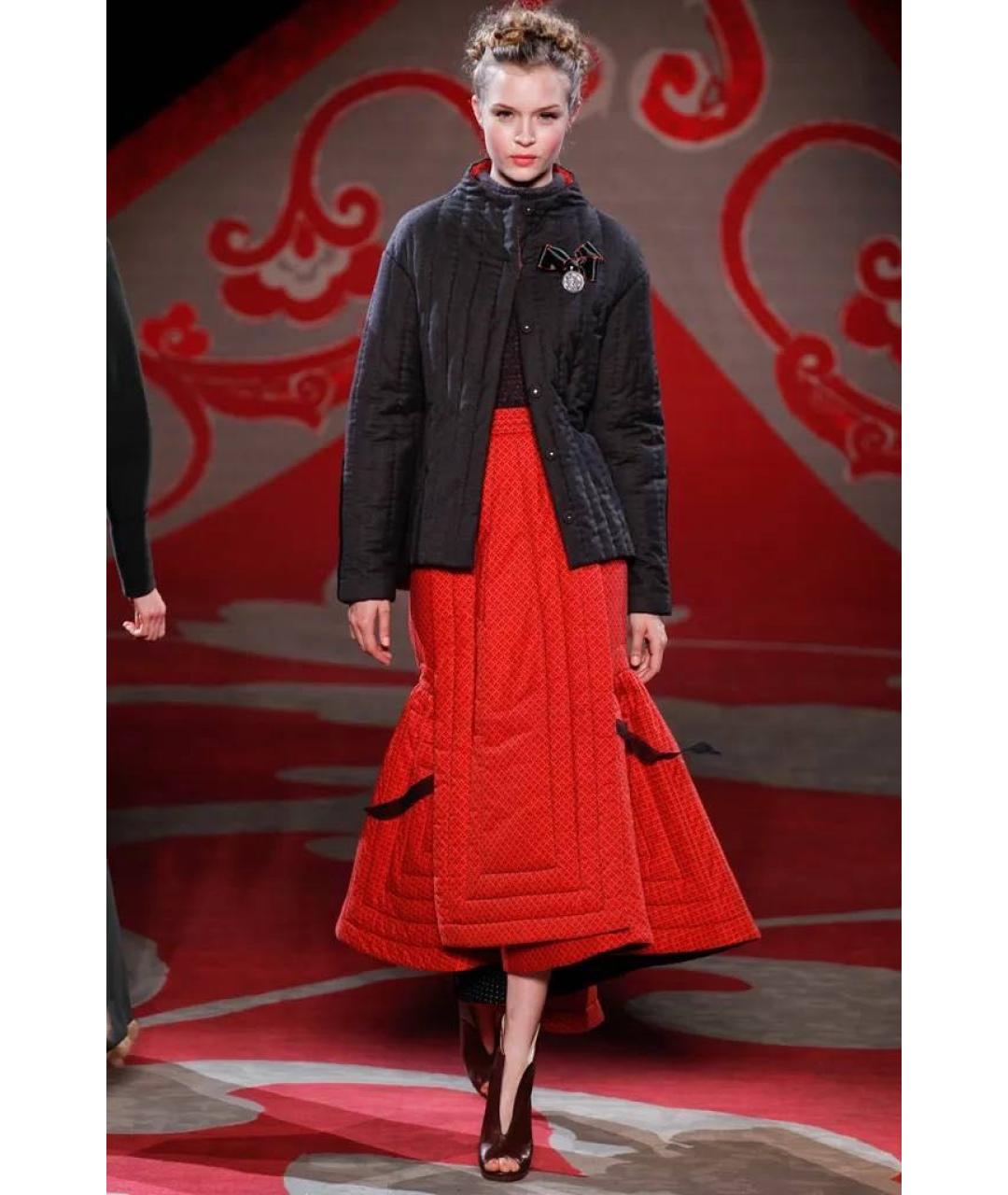 ULYANA SERGEENKO Красная хлопковая юбка миди, фото 6