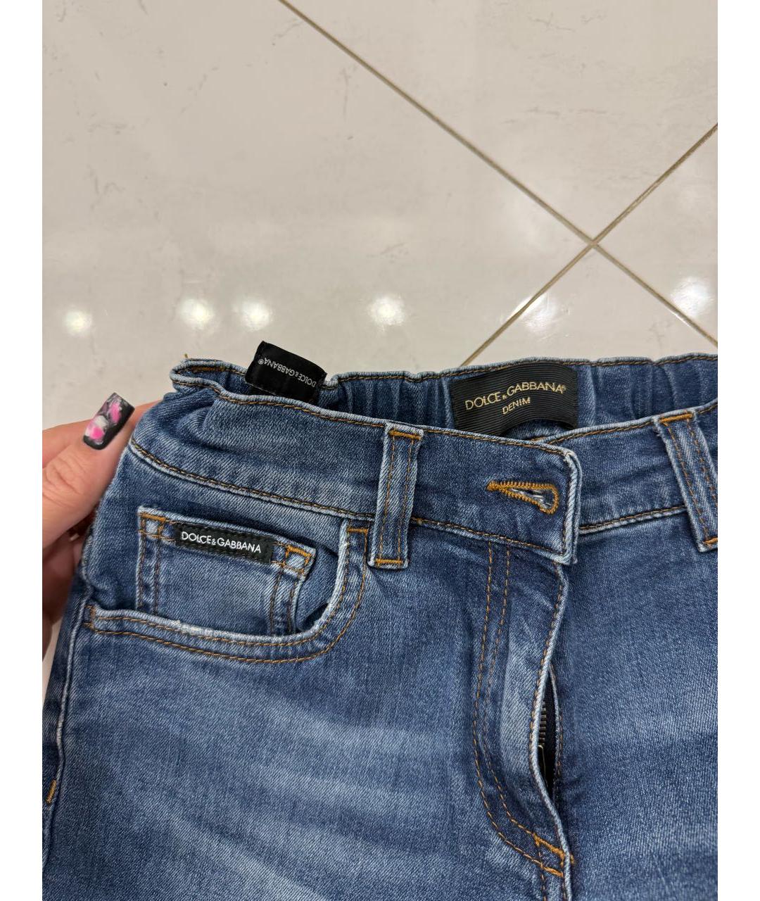 DOLCE&GABBANA Темно-синие деним детские джинсы, фото 7
