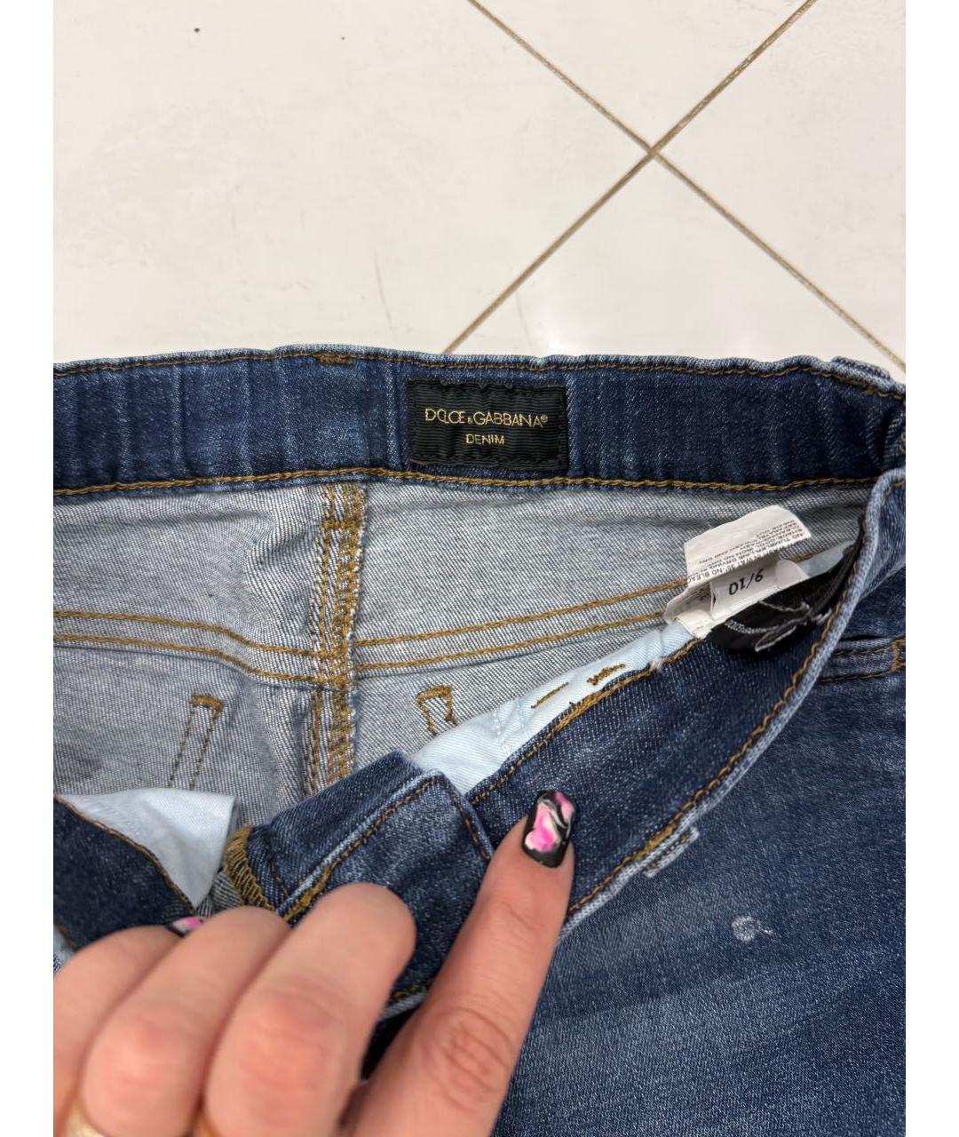 DOLCE&GABBANA Темно-синие деним детские джинсы, фото 3