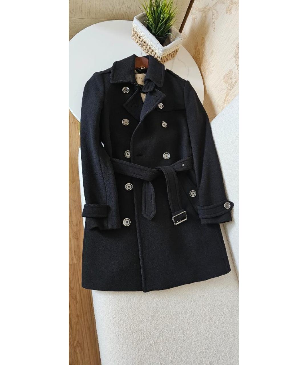 BURBERRY Черное шерстяное пальто, фото 9