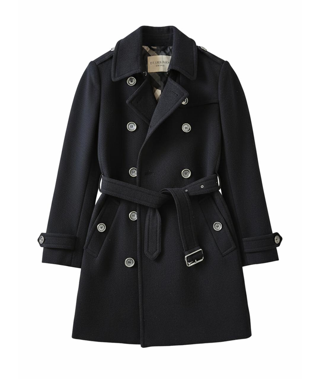 BURBERRY Черное шерстяное пальто, фото 1