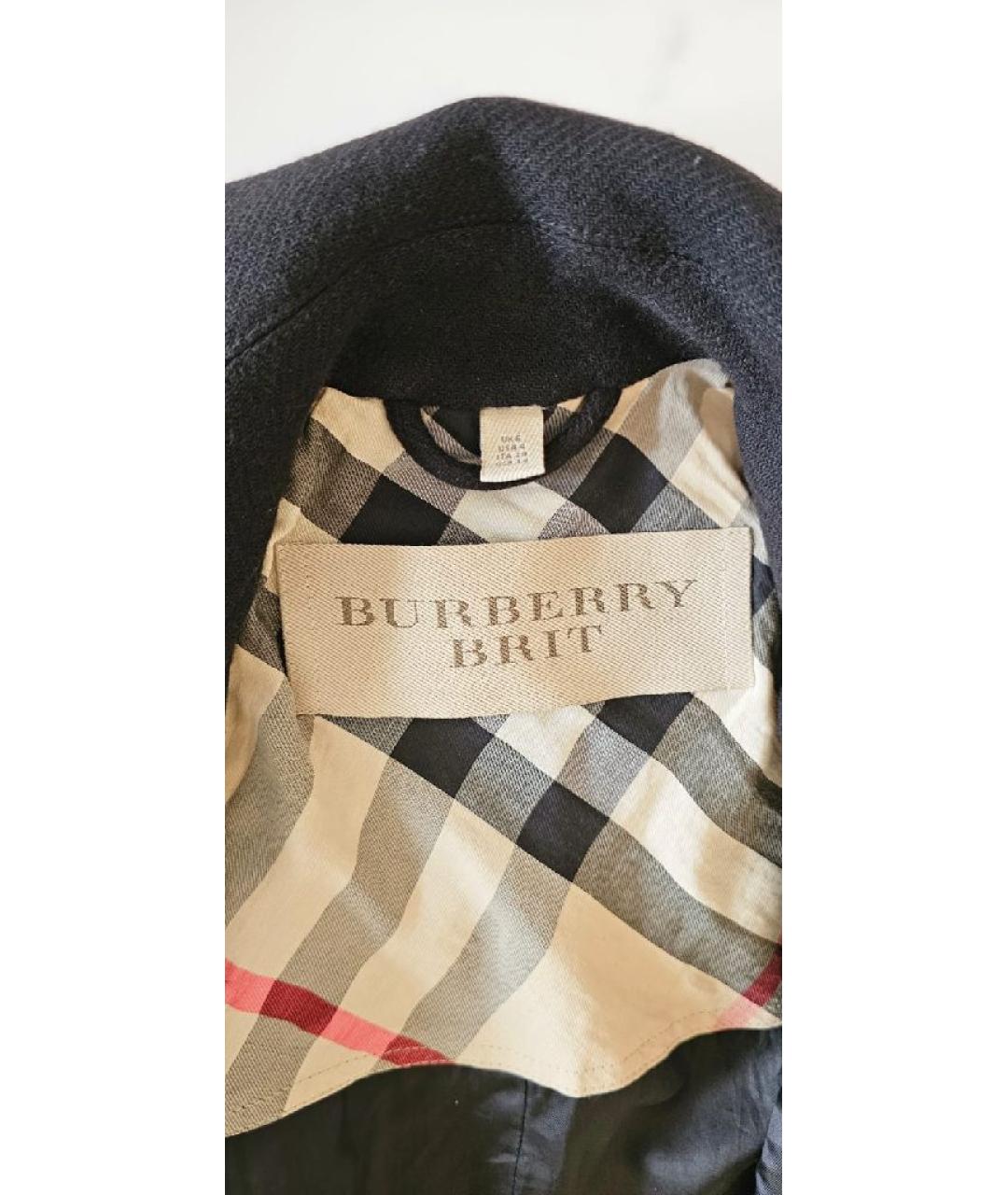 BURBERRY Черное шерстяное пальто, фото 3