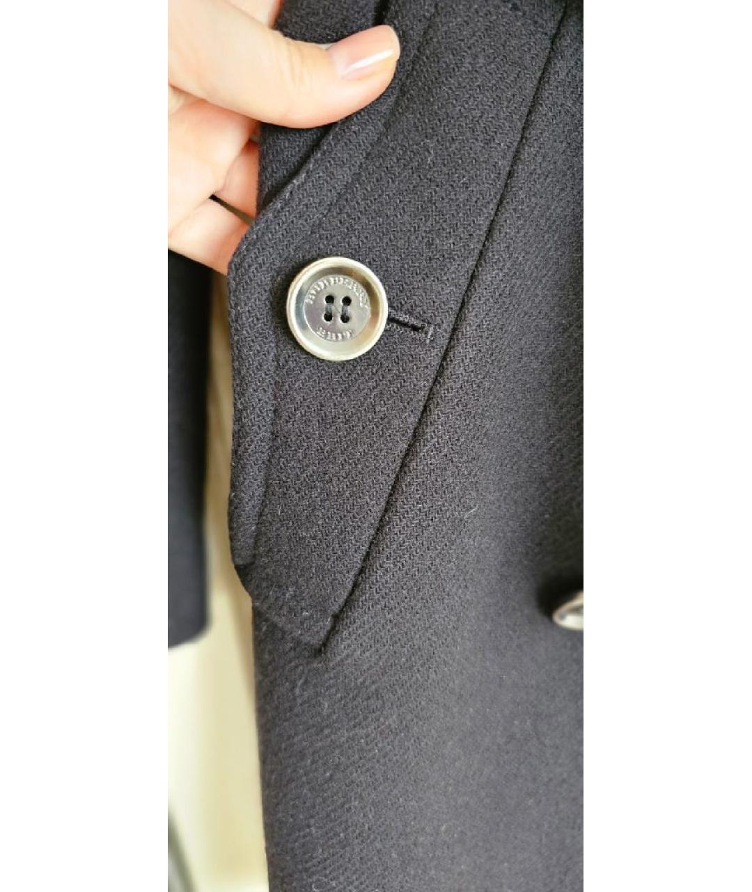 BURBERRY Черное шерстяное пальто, фото 4