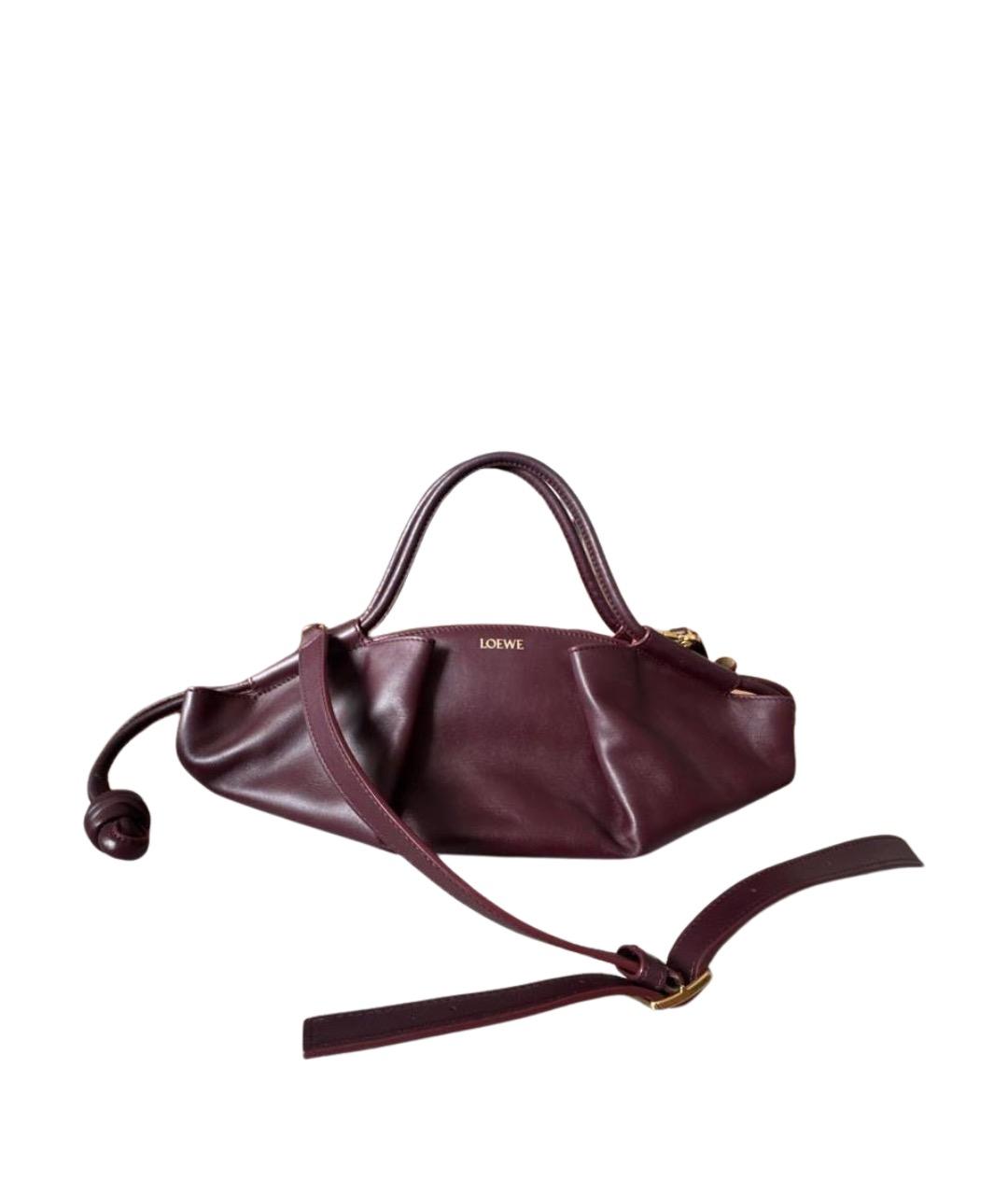 LOEWE Бордовая кожаная сумка через плечо, фото 1