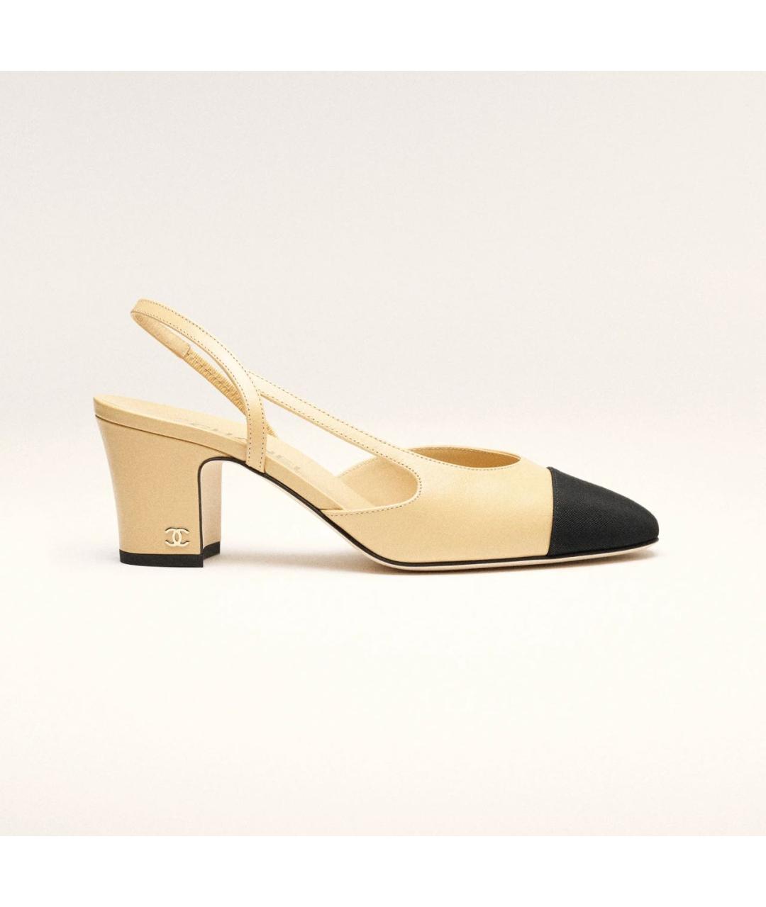 CHANEL Бежевые кожаные туфли, фото 6