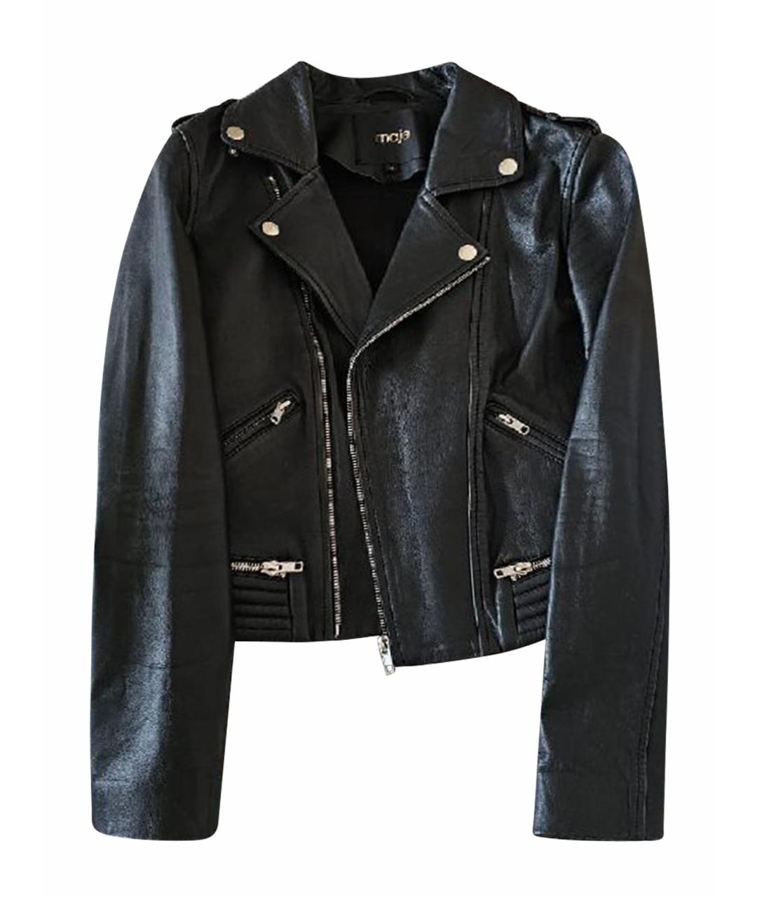 MAJE Черная кожаная куртка, фото 1