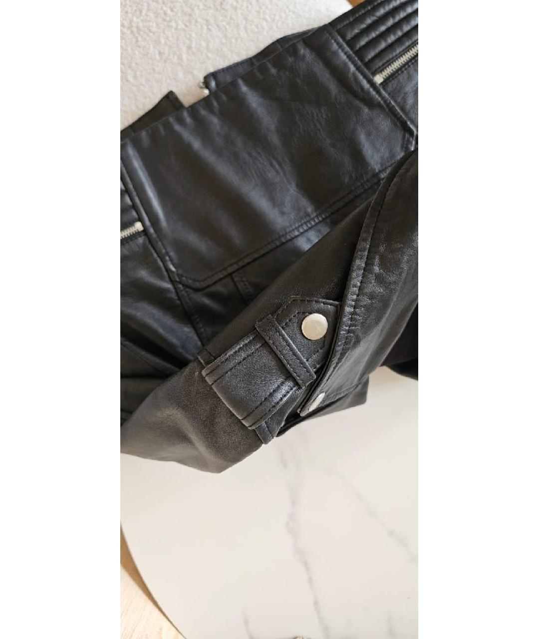MAJE Черная кожаная куртка, фото 9