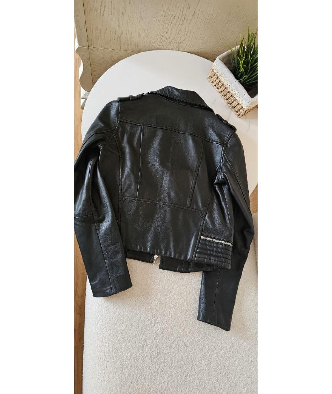 MAJE Черная кожаная куртка, фото 2