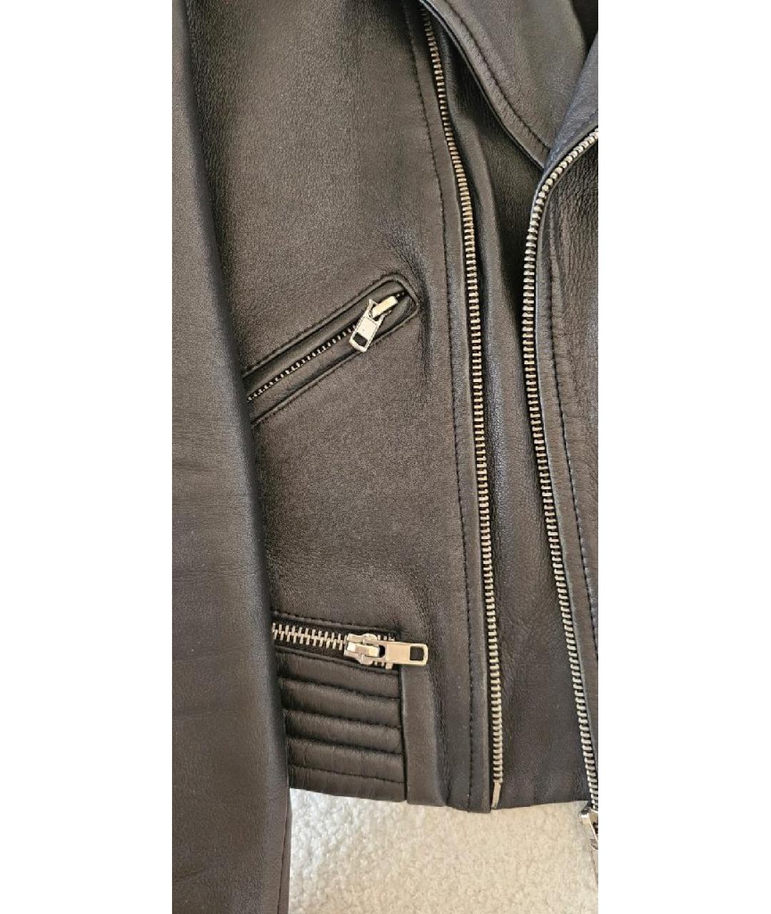 MAJE Черная кожаная куртка, фото 7