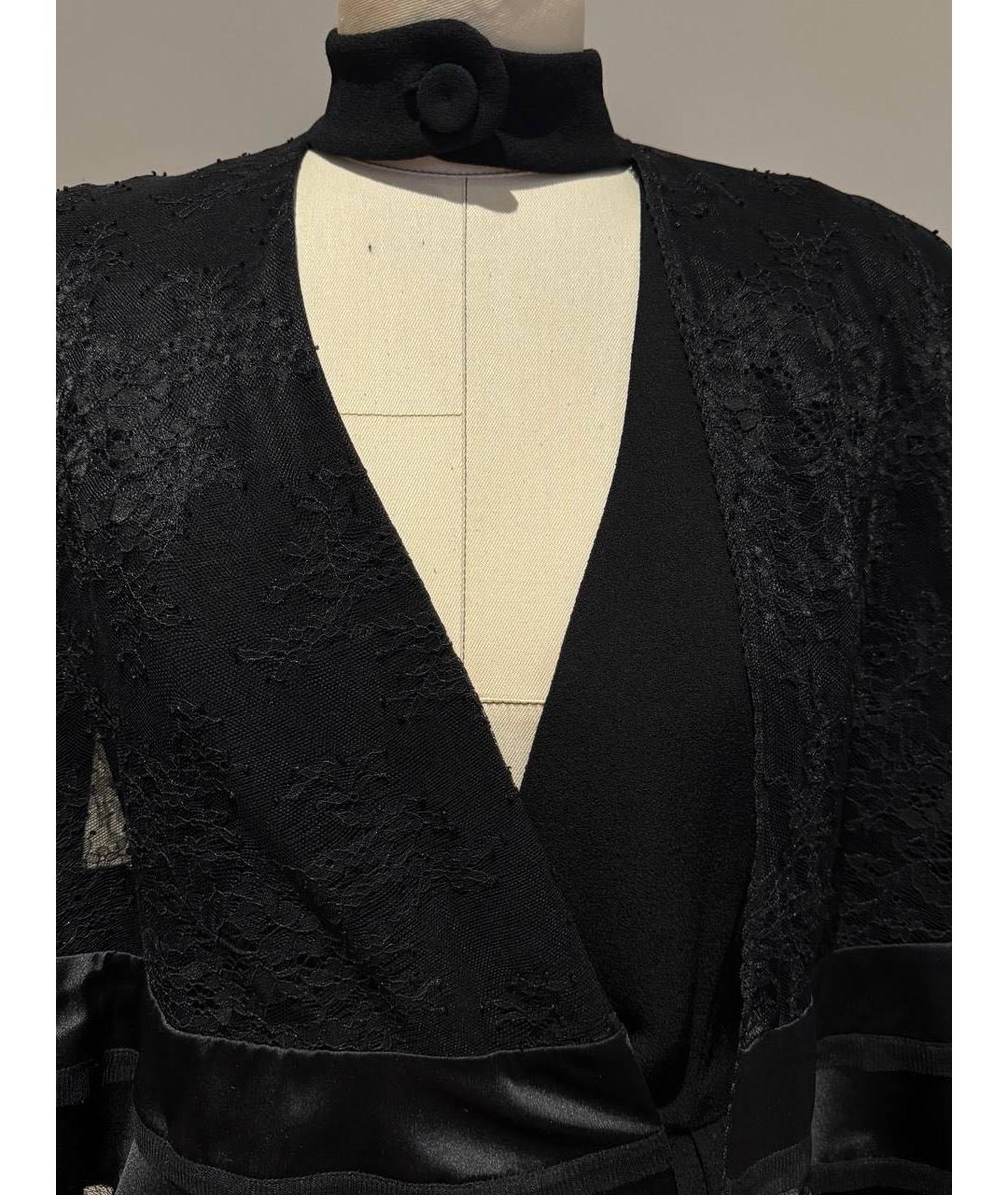 ULYANA SERGEENKO Черное шерстяное коктейльное платье, фото 8