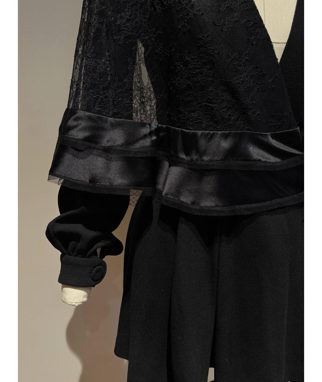 ULYANA SERGEENKO Черное шерстяное коктейльное платье, фото 4