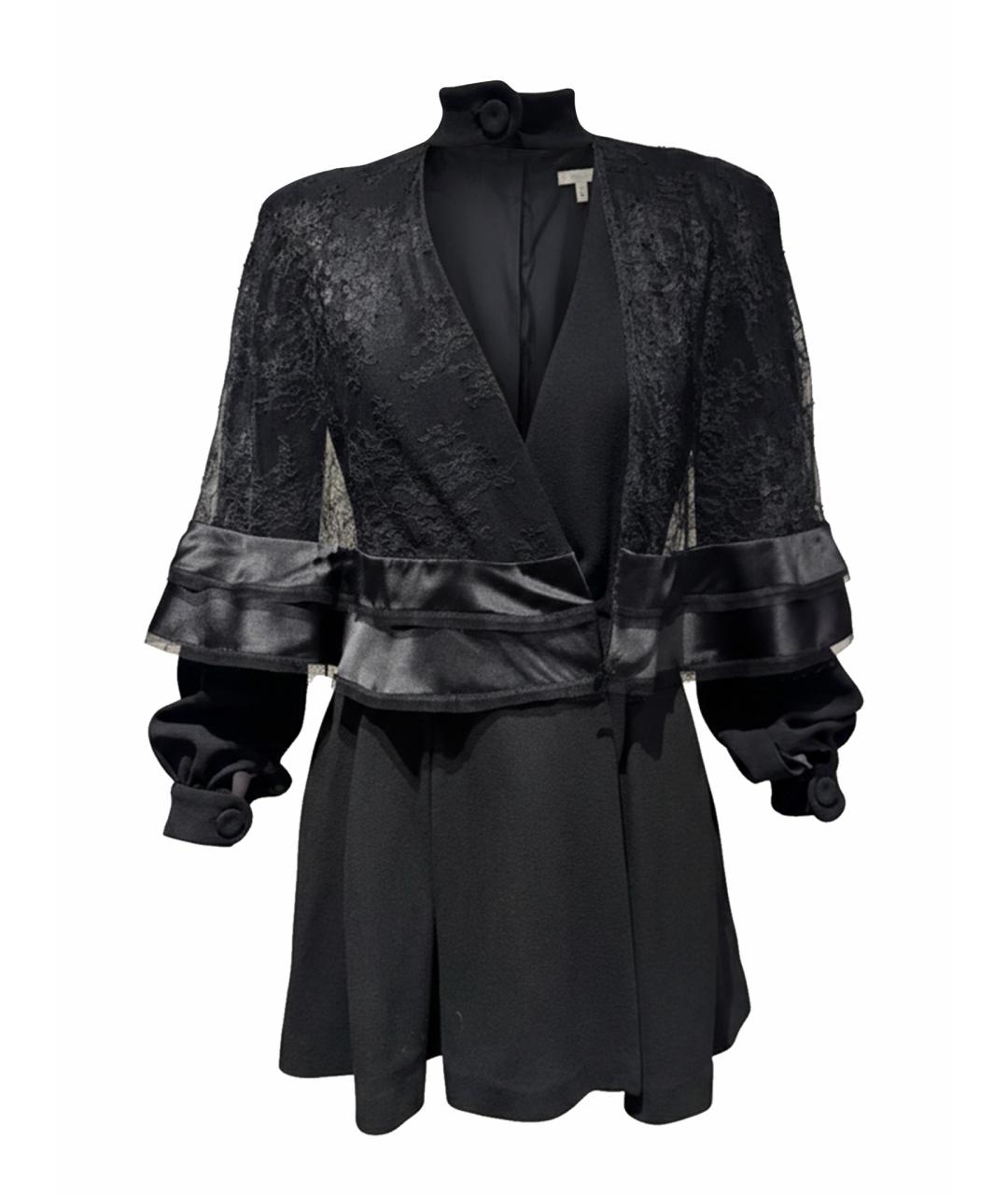 ULYANA SERGEENKO Черное шерстяное коктейльное платье, фото 1