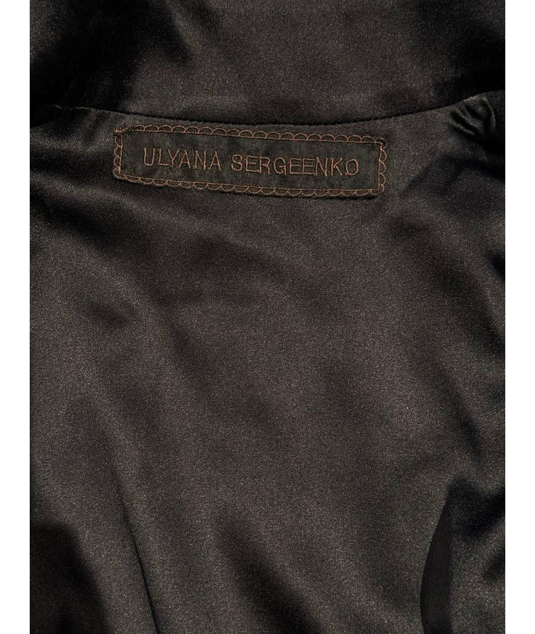 ULYANA SERGEENKO Черное шерстяное коктейльное платье, фото 3