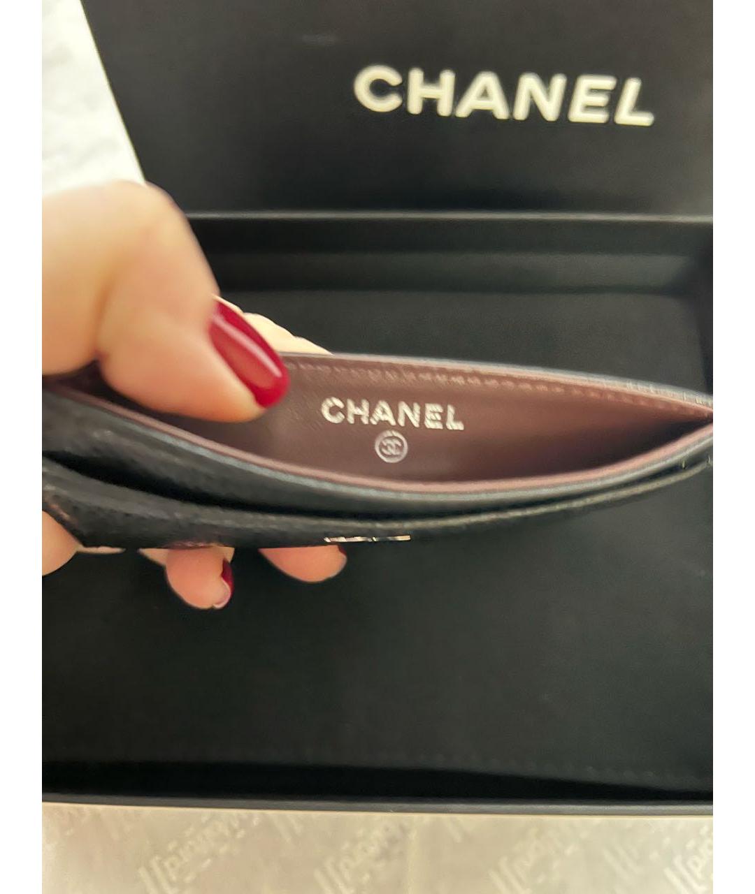 CHANEL Черный кожаный кардхолдер, фото 4