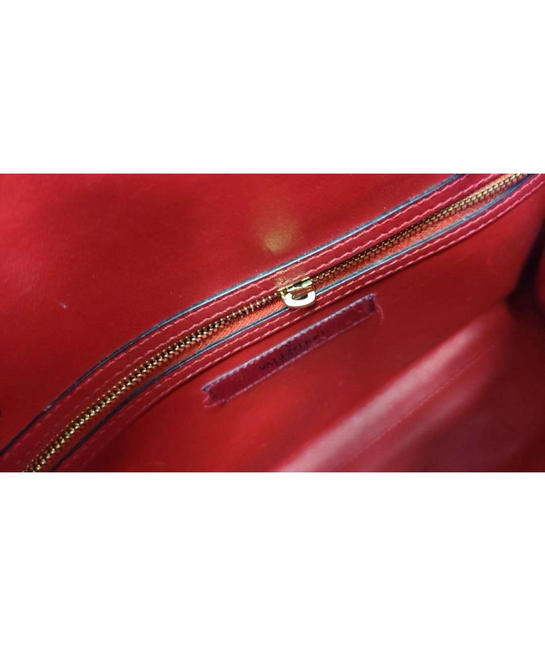 VALENTINO Красная кожаная сумка тоут, фото 7