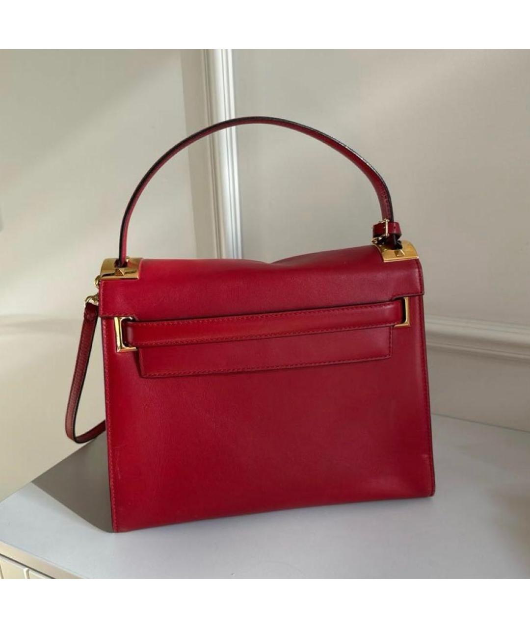 VALENTINO Красная кожаная сумка тоут, фото 3