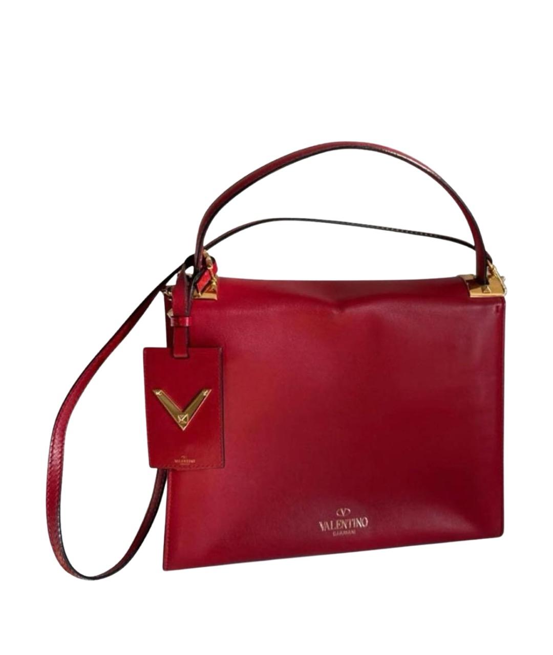 VALENTINO Красная кожаная сумка тоут, фото 1