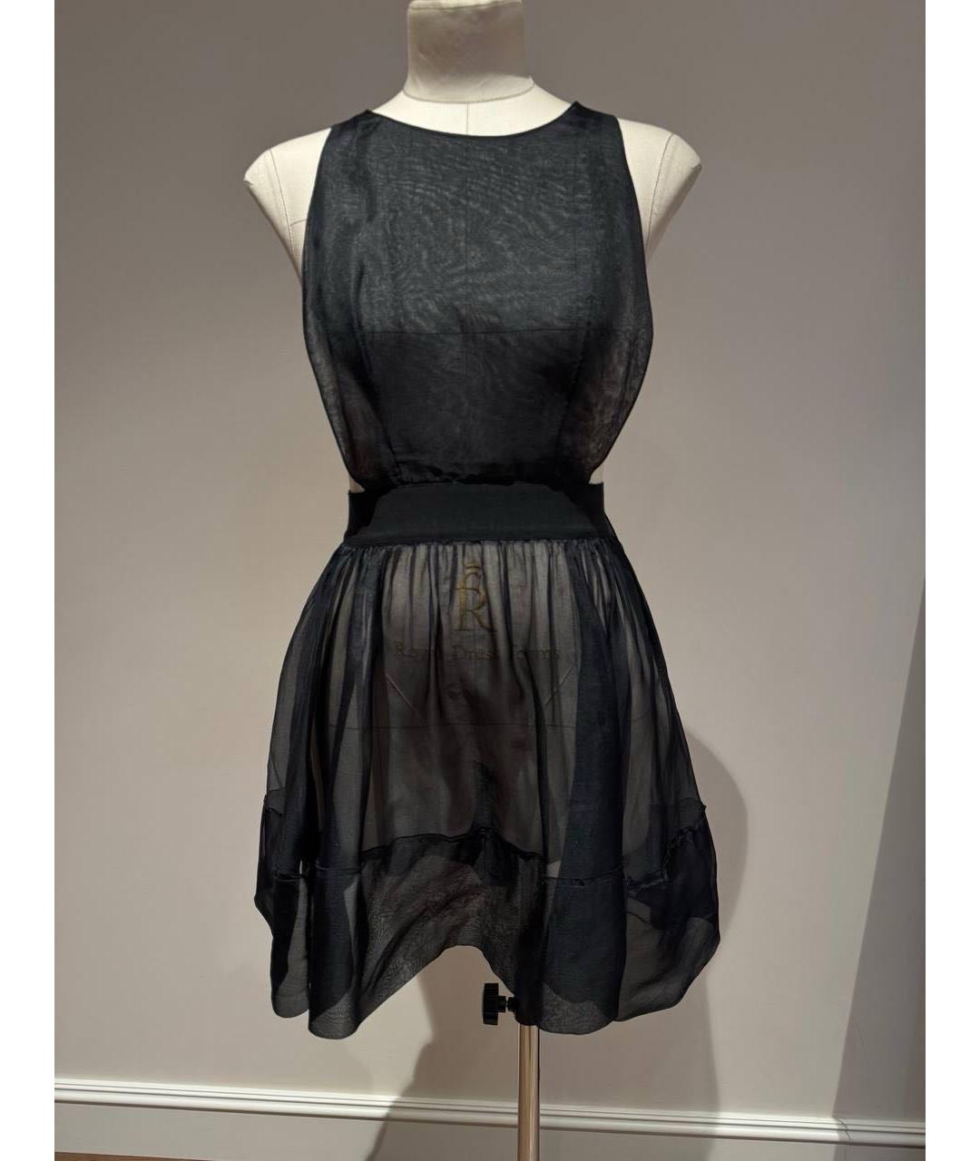 ULYANA SERGEENKO Черное шифоновое платье, фото 6