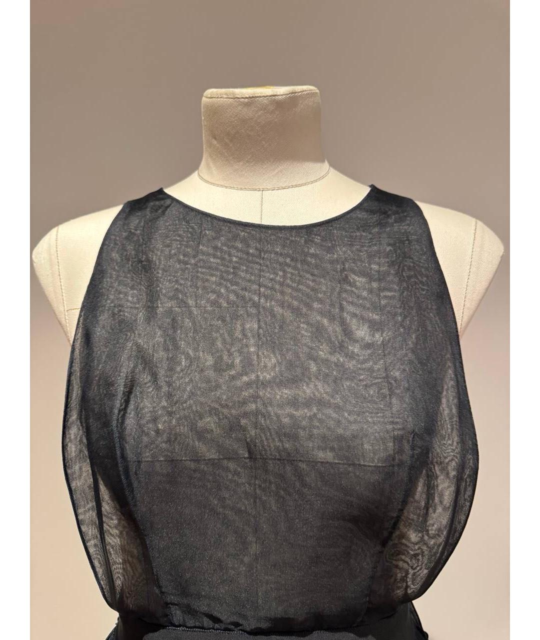 ULYANA SERGEENKO Черное шифоновое платье, фото 4