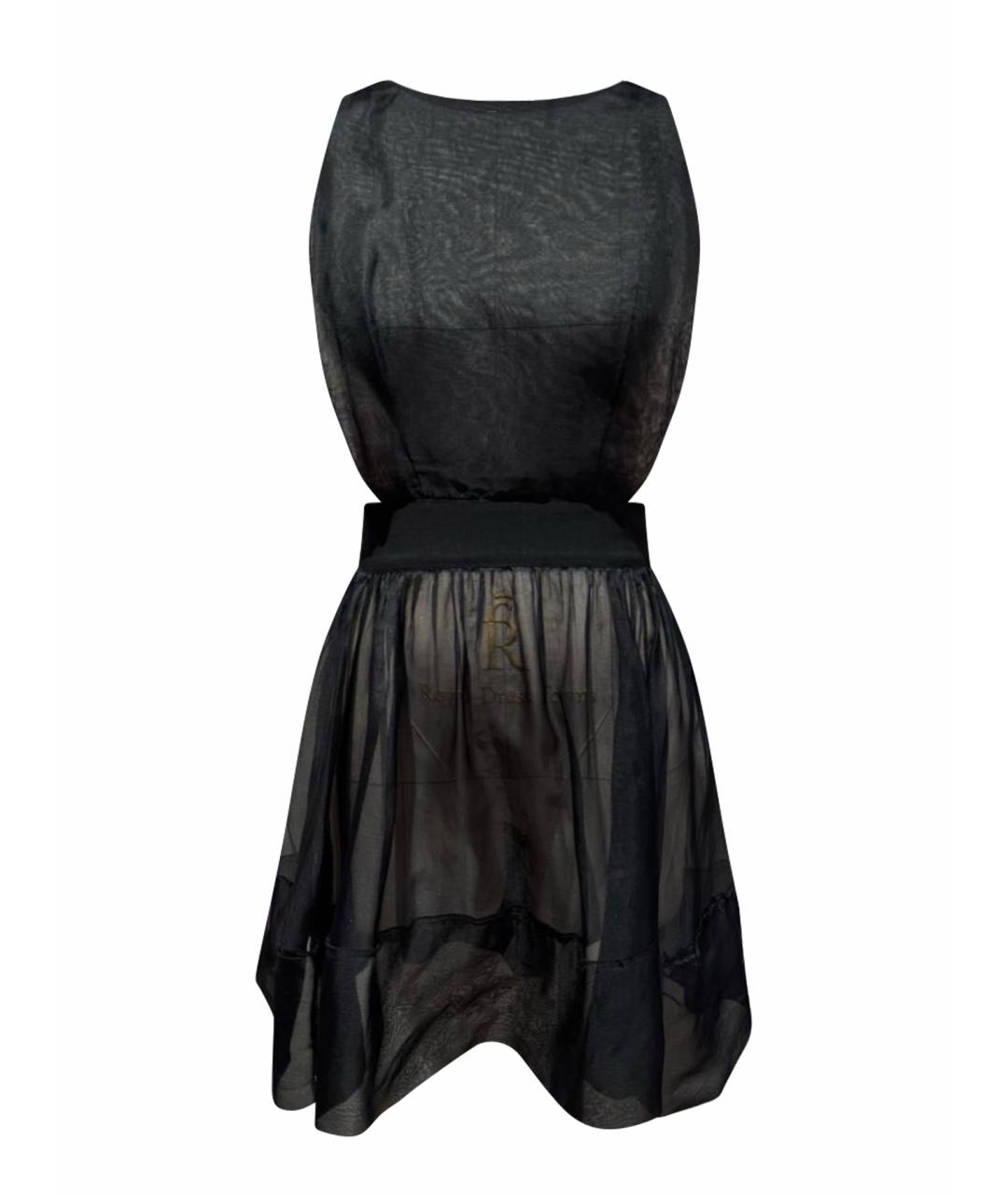 ULYANA SERGEENKO Черное шифоновое платье, фото 1