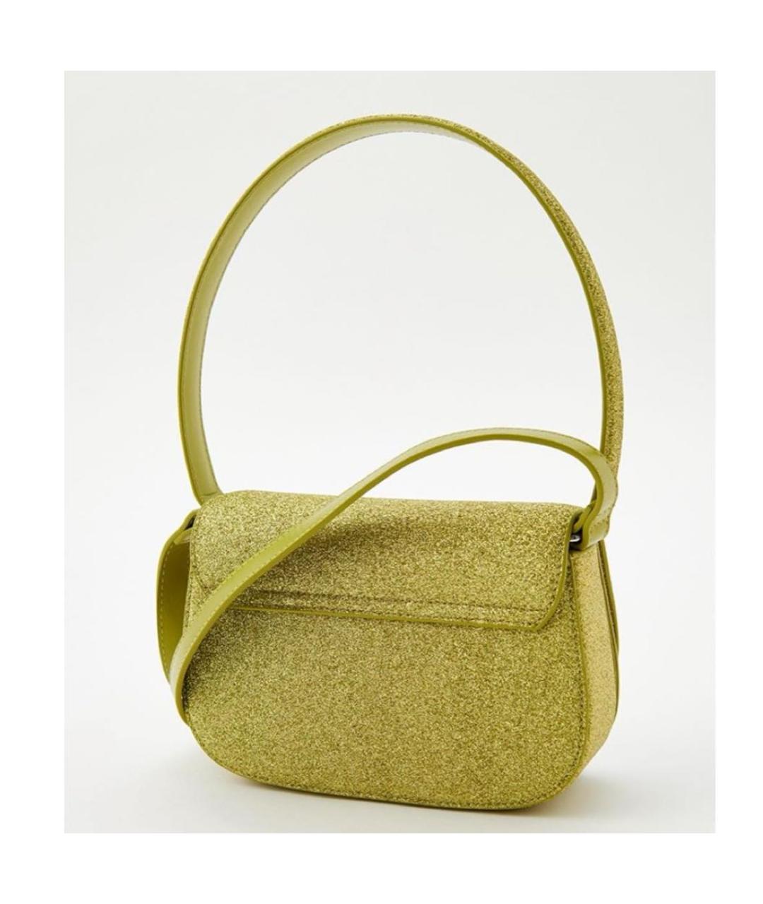 DIESEL Салатовая кожаная сумка с короткими ручками, фото 2