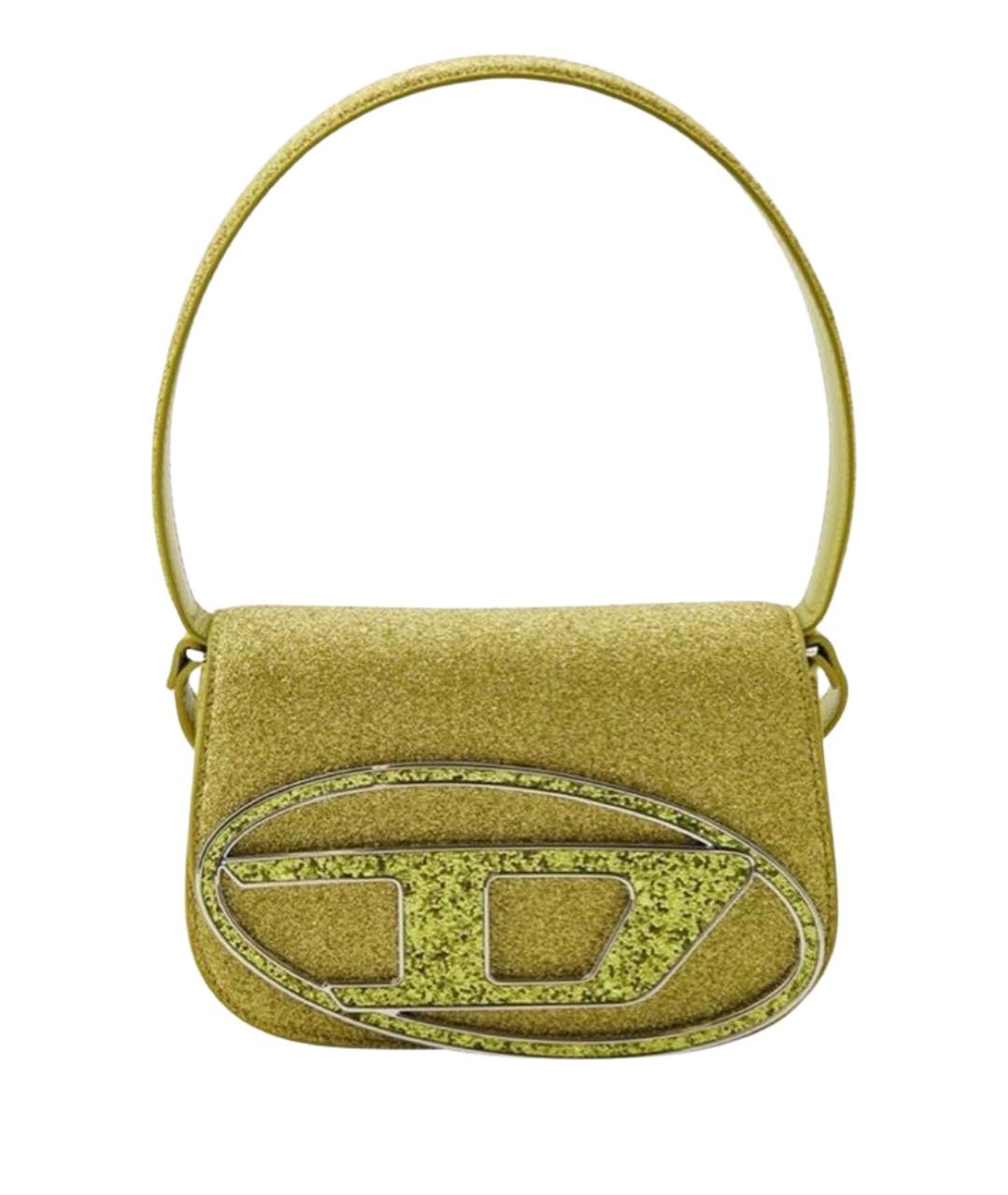 DIESEL Салатовая кожаная сумка с короткими ручками, фото 1