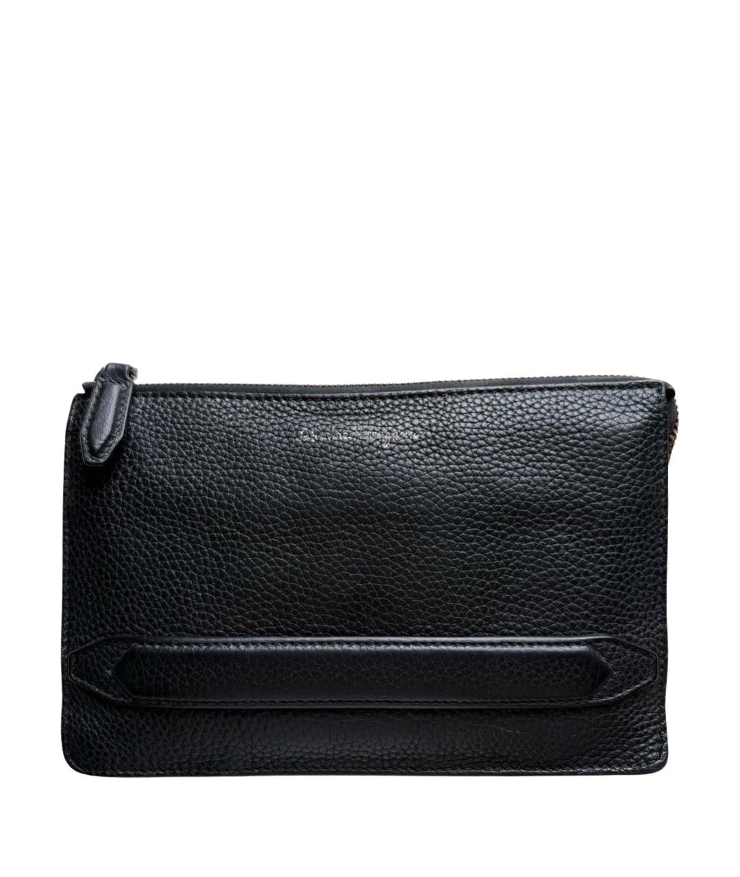 FERRAGAMO Черная кожаная барсетка, фото 1