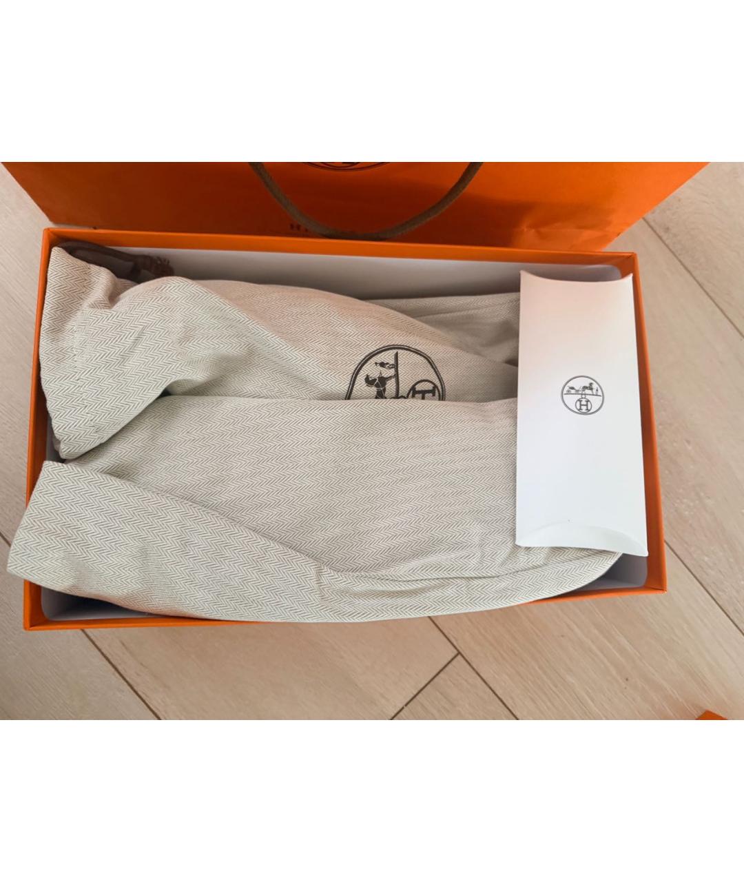 HERMES Черные кожаные низкие кроссовки / кеды, фото 4