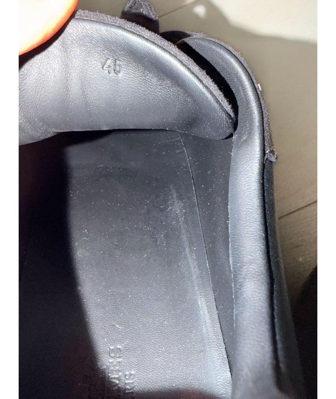 HERMES Черные кожаные низкие кроссовки / кеды, фото 3