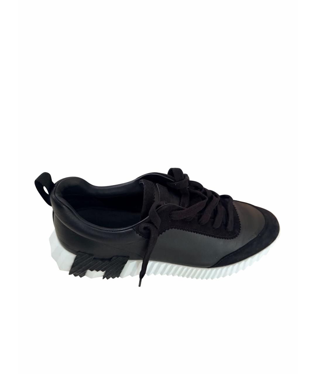 HERMES Черные кожаные низкие кроссовки / кеды, фото 7