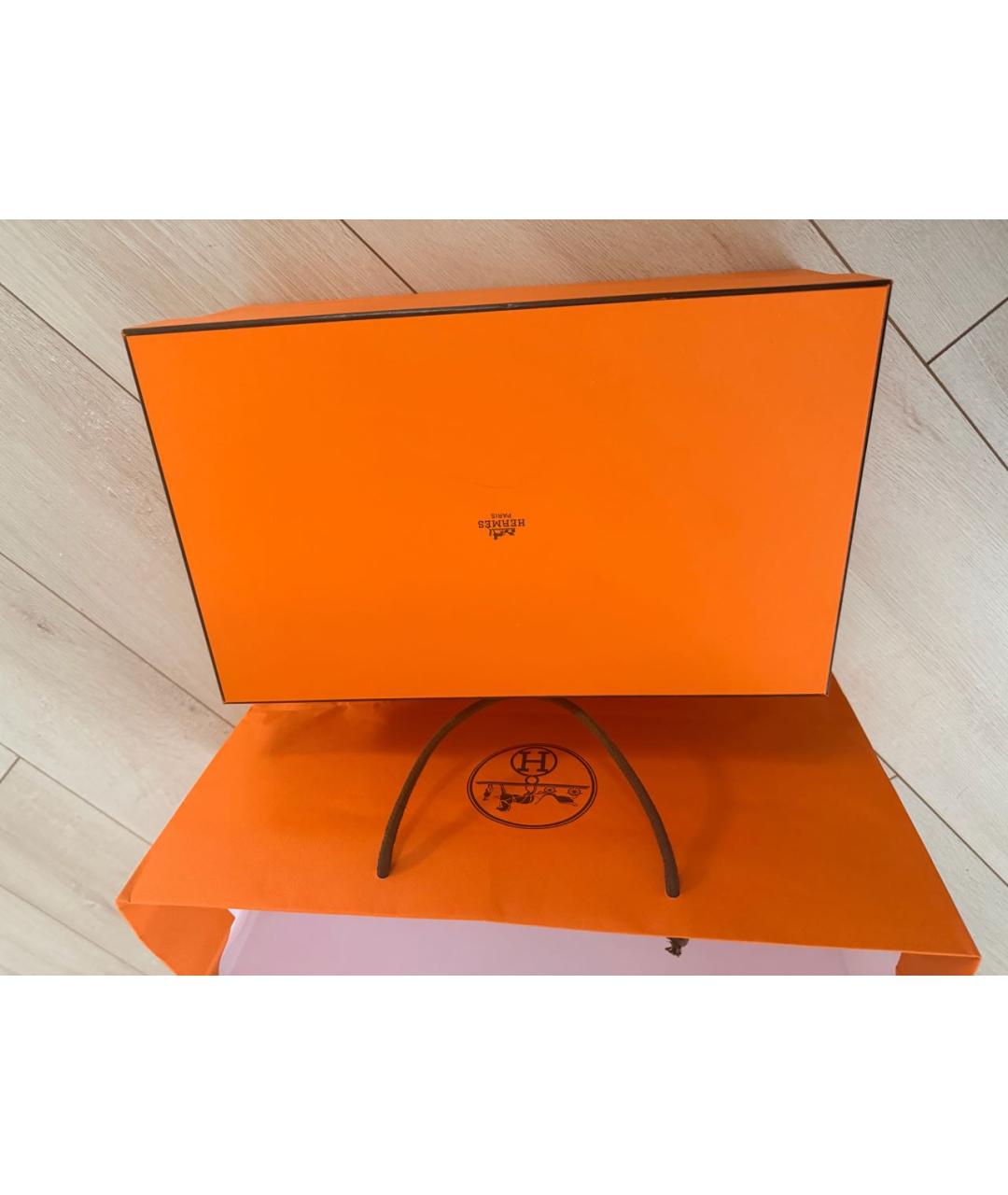 HERMES Черные кожаные низкие кроссовки / кеды, фото 5