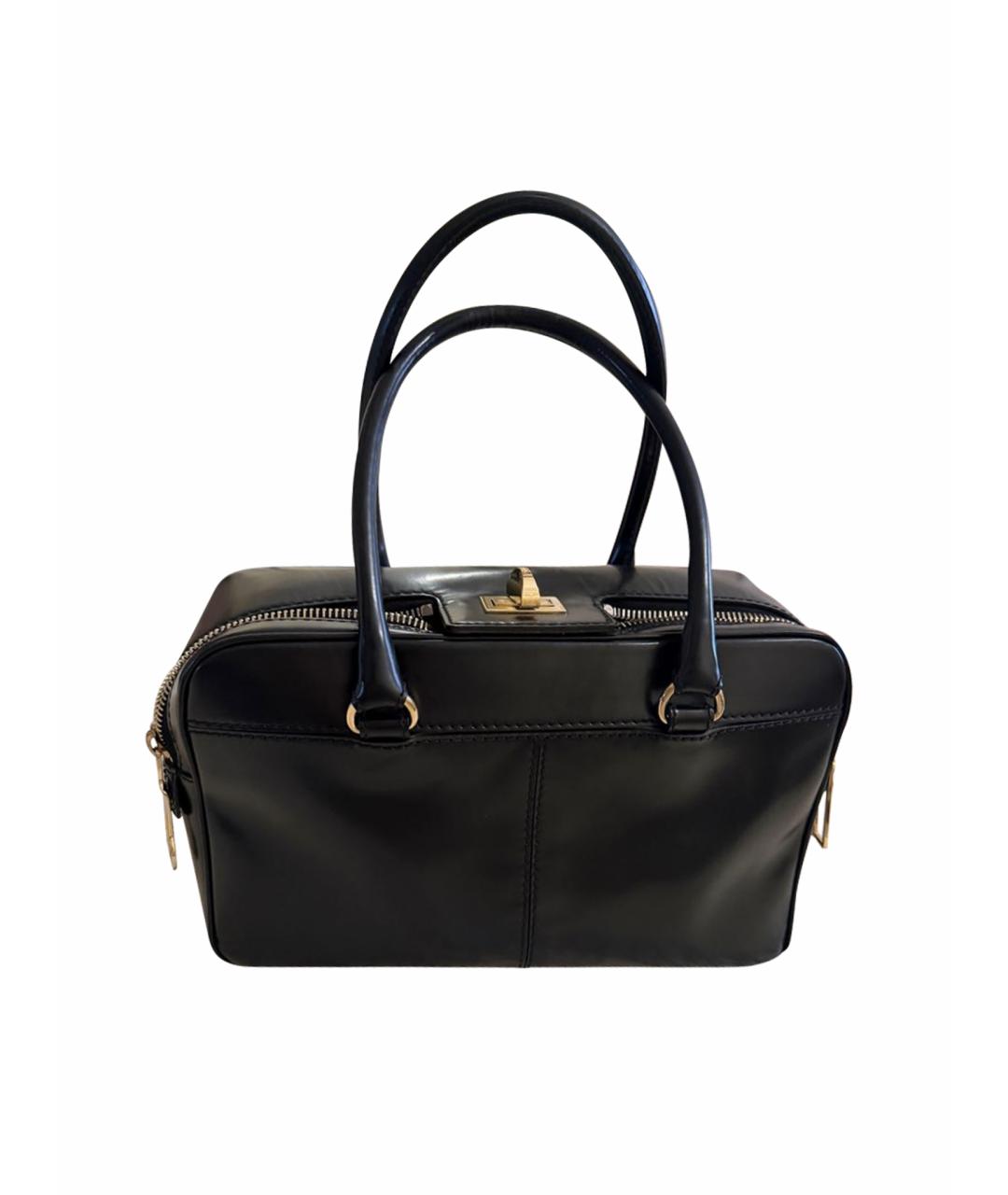 'S MAX MARA Черная кожаная сумка с короткими ручками, фото 1