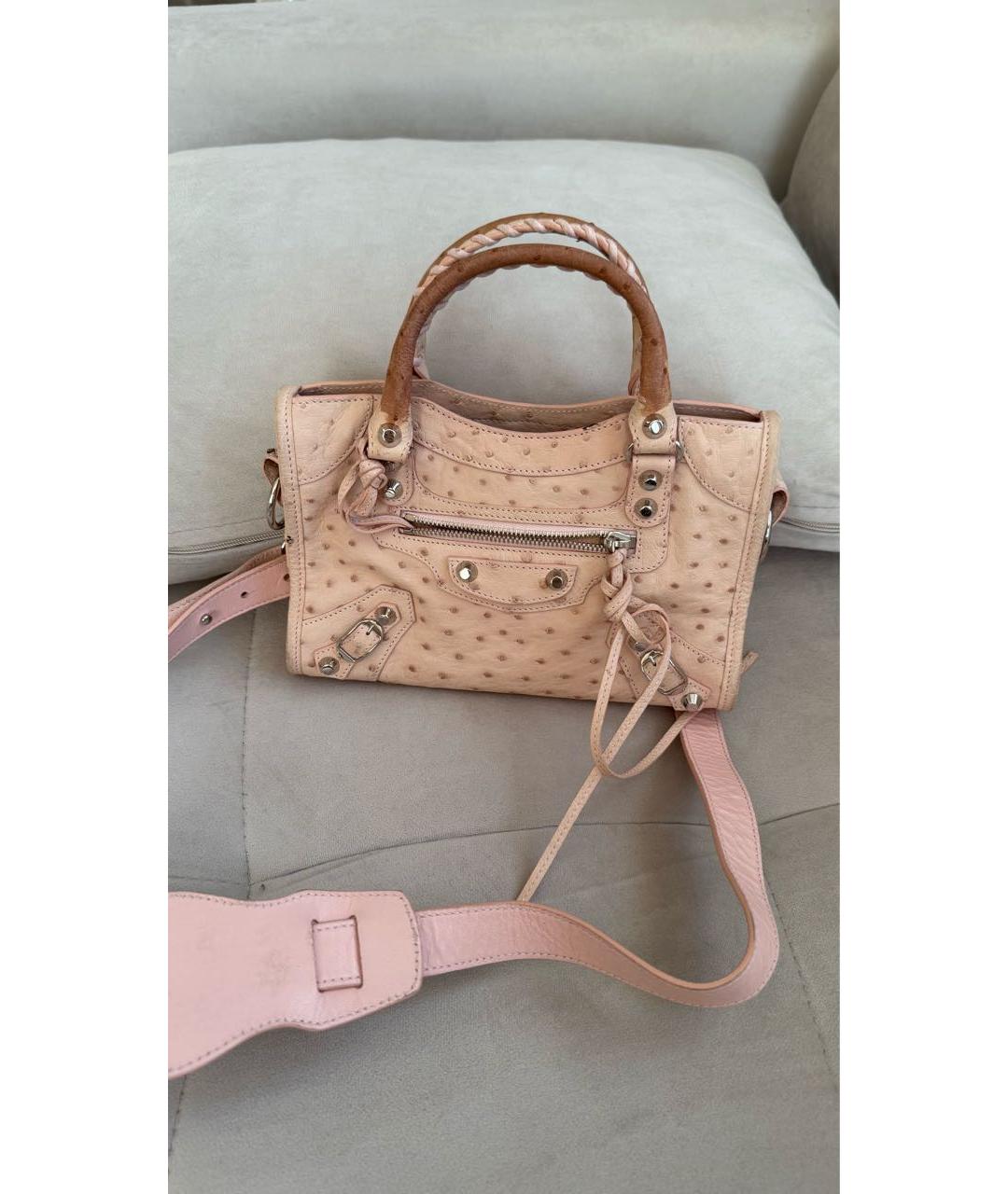 BALENCIAGA Розовая сумка с короткими ручками из экзотической кожи, фото 4