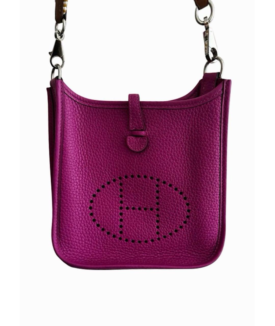 HERMES Фуксия кожаная сумка через плечо, фото 9