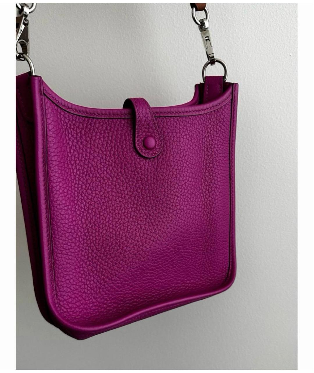 HERMES Фуксия кожаная сумка через плечо, фото 3