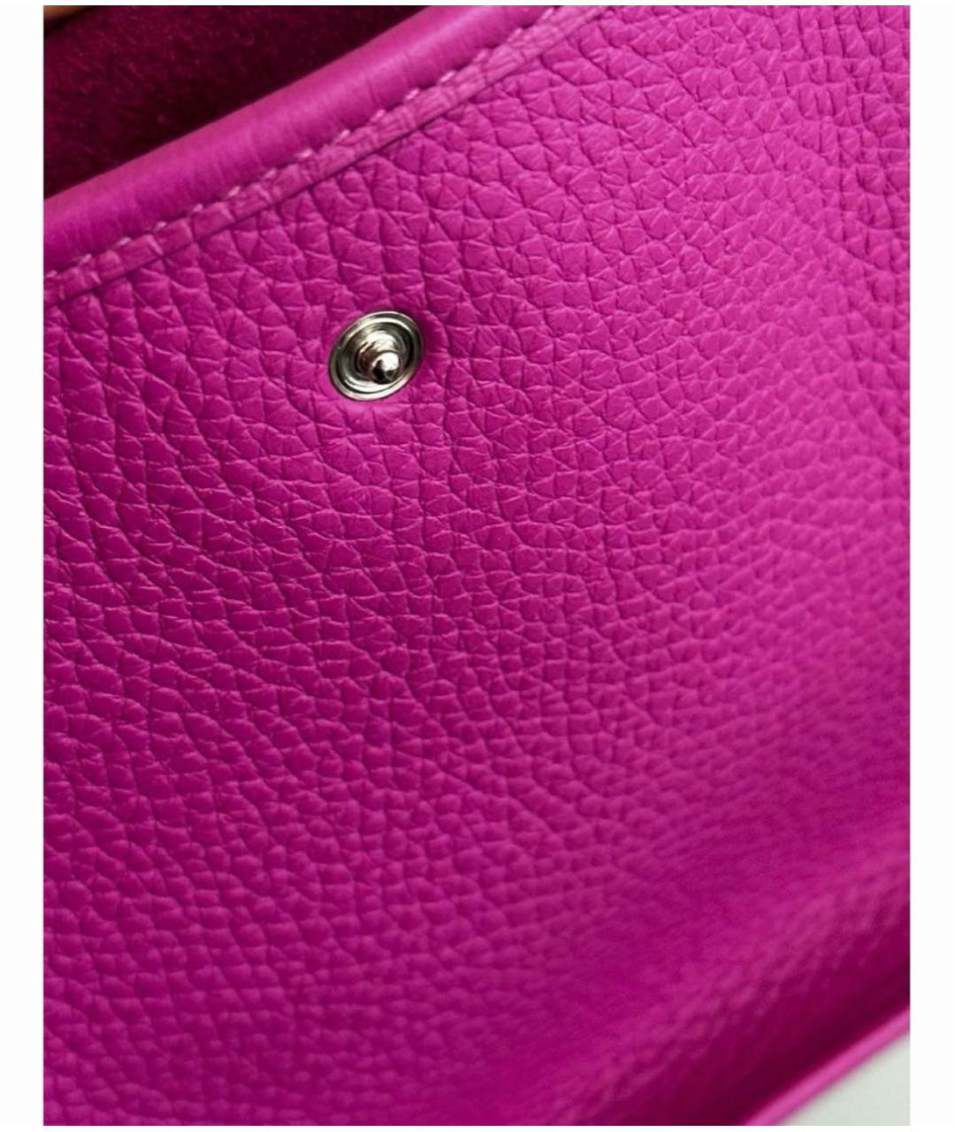 HERMES Фуксия кожаная сумка через плечо, фото 8