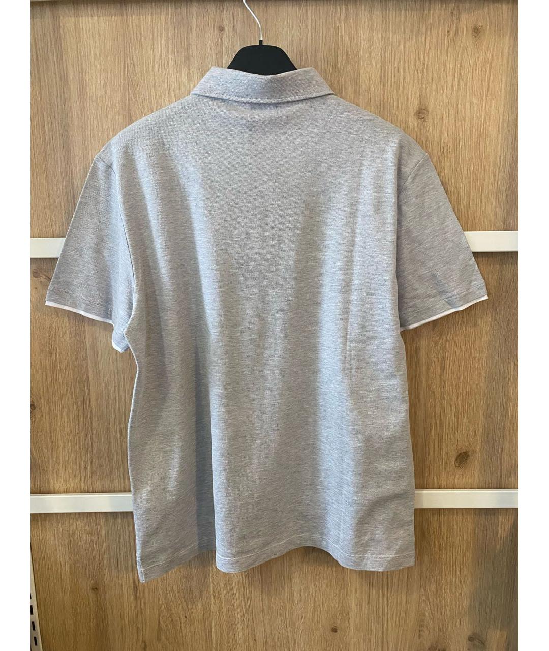 PESERICO Серое хлопковое поло с коротким рукавом, фото 3