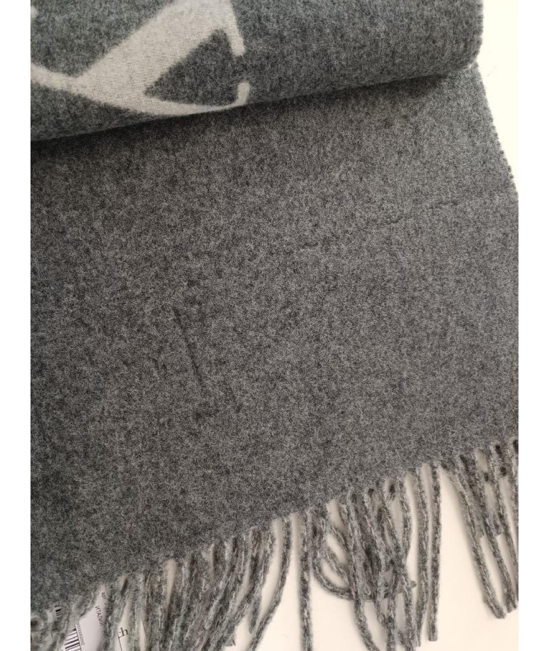 SPORTY AND RICH Серый шерстяной шарф, фото 2