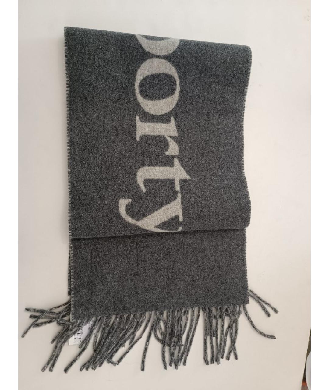 SPORTY AND RICH Серый шерстяной шарф, фото 5
