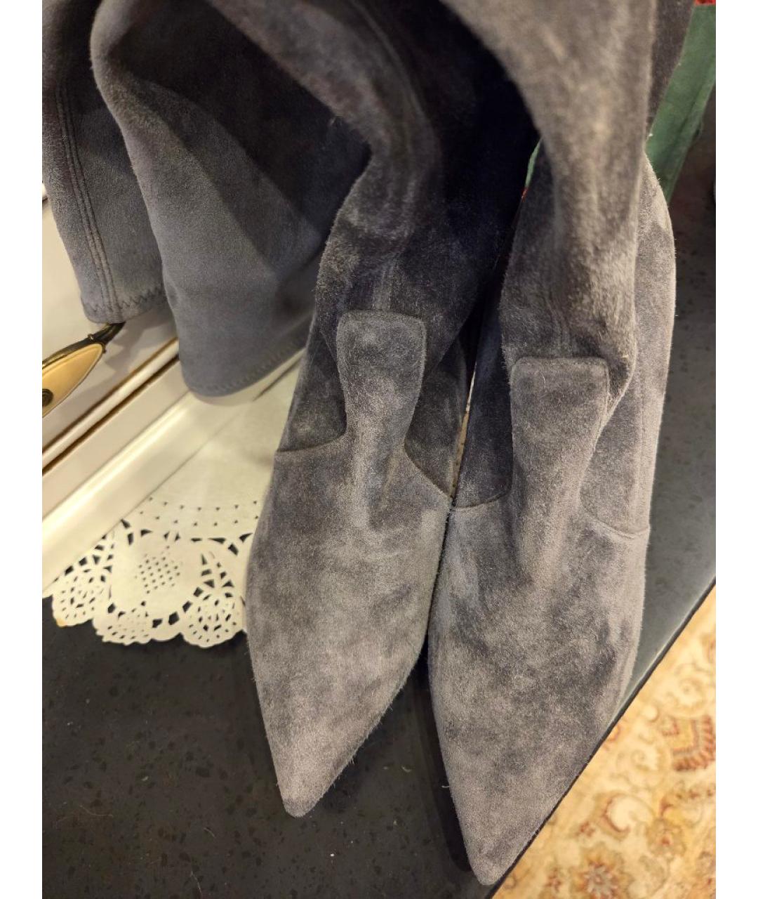 CASADEI Серые замшевые сапоги, фото 2