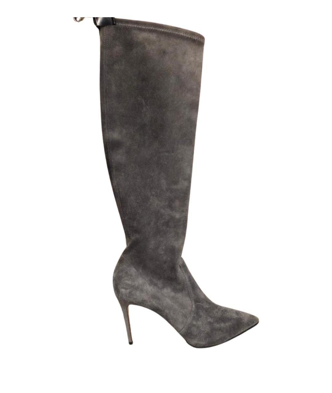 CASADEI Серые замшевые сапоги, фото 1