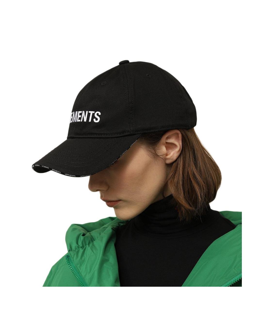 VETEMENTS Черная хлопковая кепка, фото 4