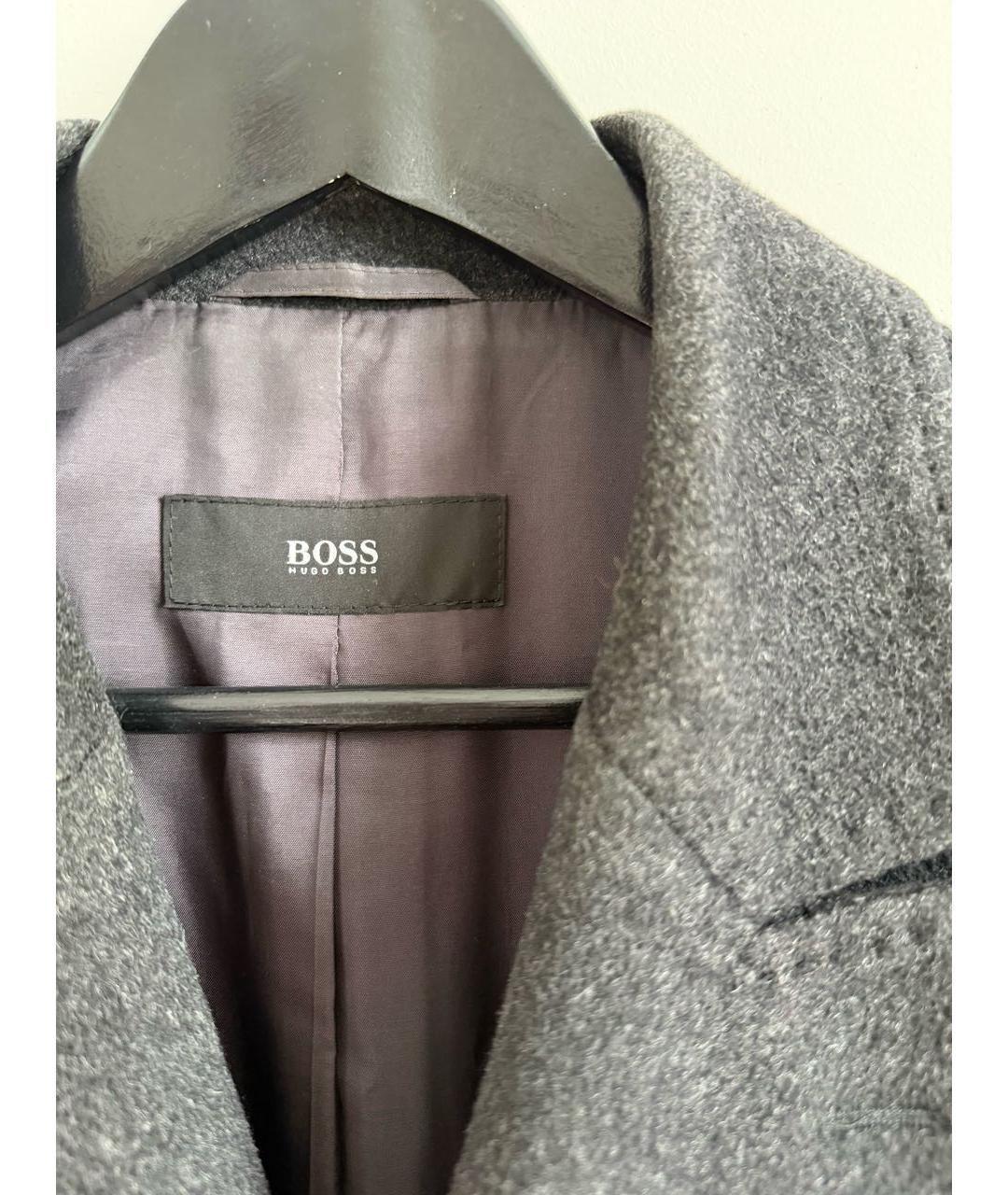 HUGO BOSS Черное шерстяное пальто, фото 3