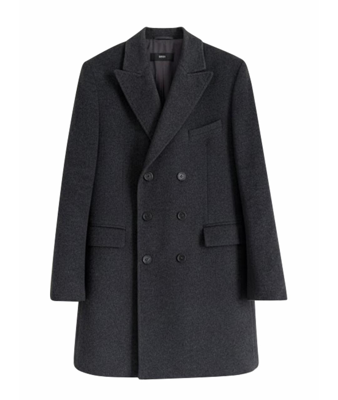 HUGO BOSS Черное шерстяное пальто, фото 1