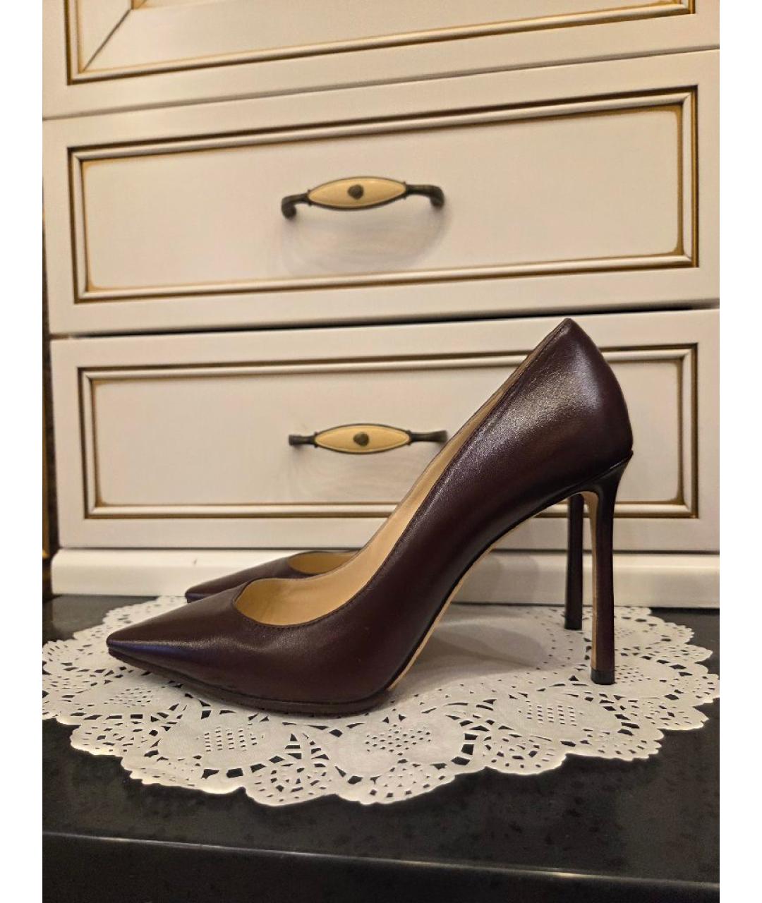 JIMMY CHOO Коричневые кожаные туфли, фото 6