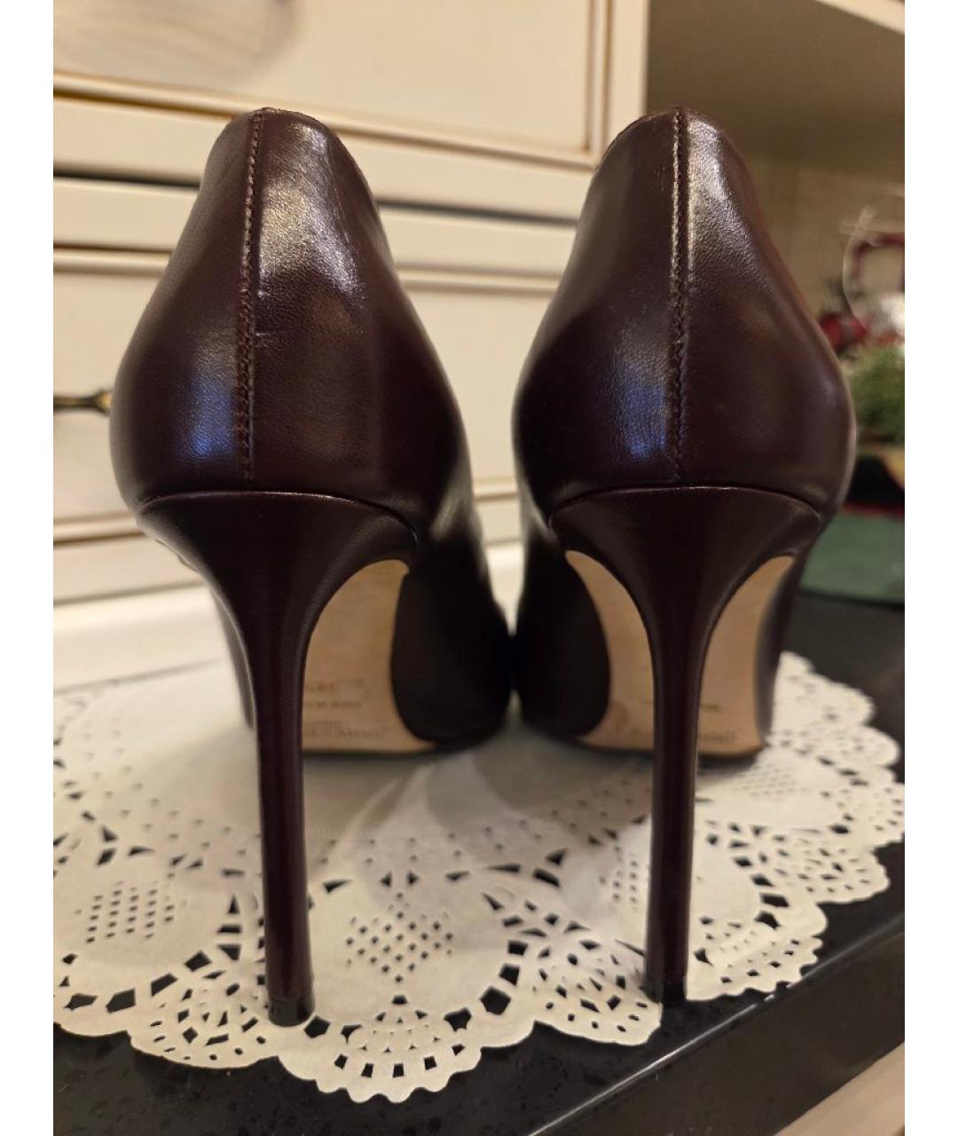 JIMMY CHOO Коричневые кожаные туфли, фото 4