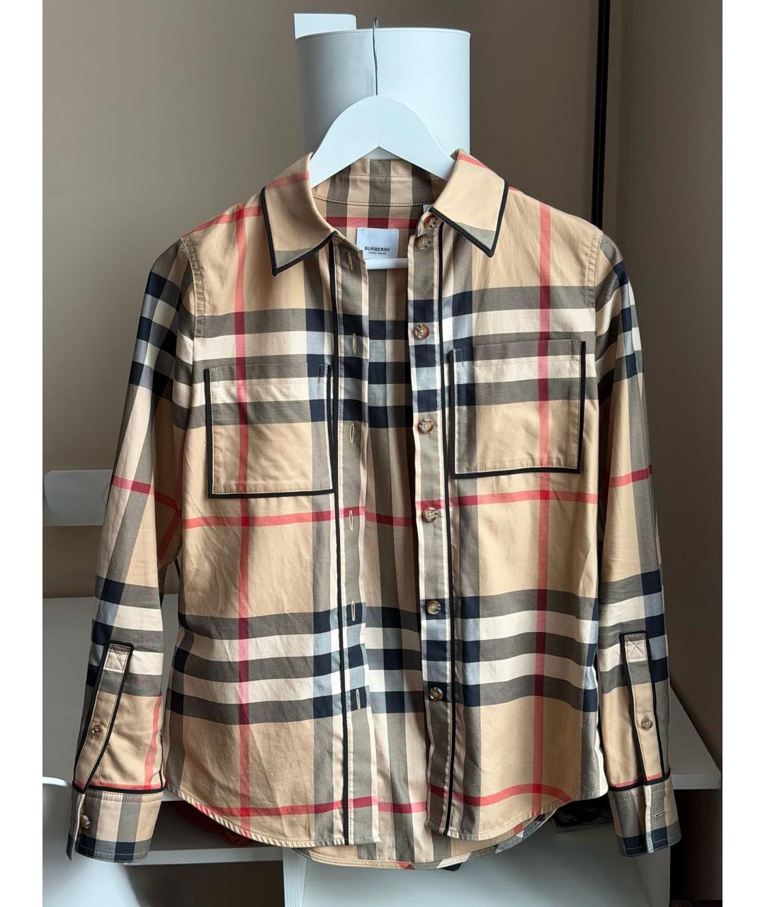 BURBERRY Бежевая хлопковая рубашка, фото 5