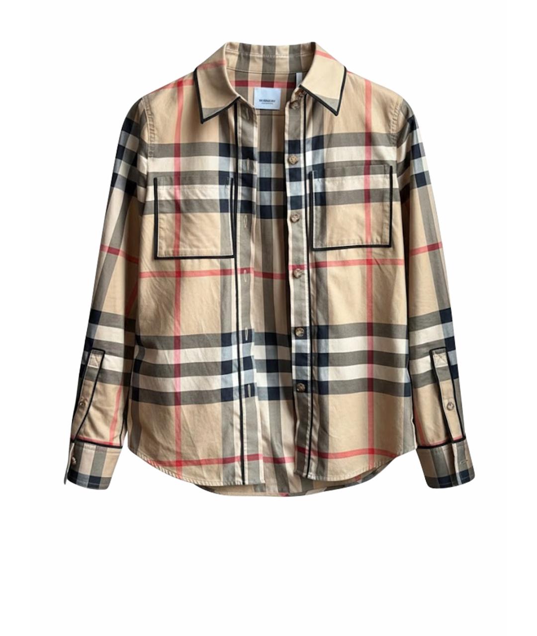 BURBERRY Бежевая хлопковая рубашка, фото 1